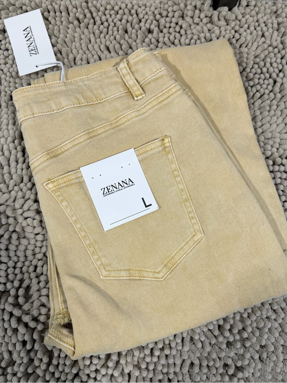 Zenana Outfitters Women's crop Jeans in Light Beige large
